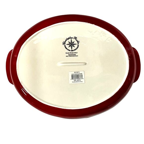 Christopher Radko "Home for the Holidays" Oval Ironstone Casserole Dish-NEW! - Picture 4 of 6